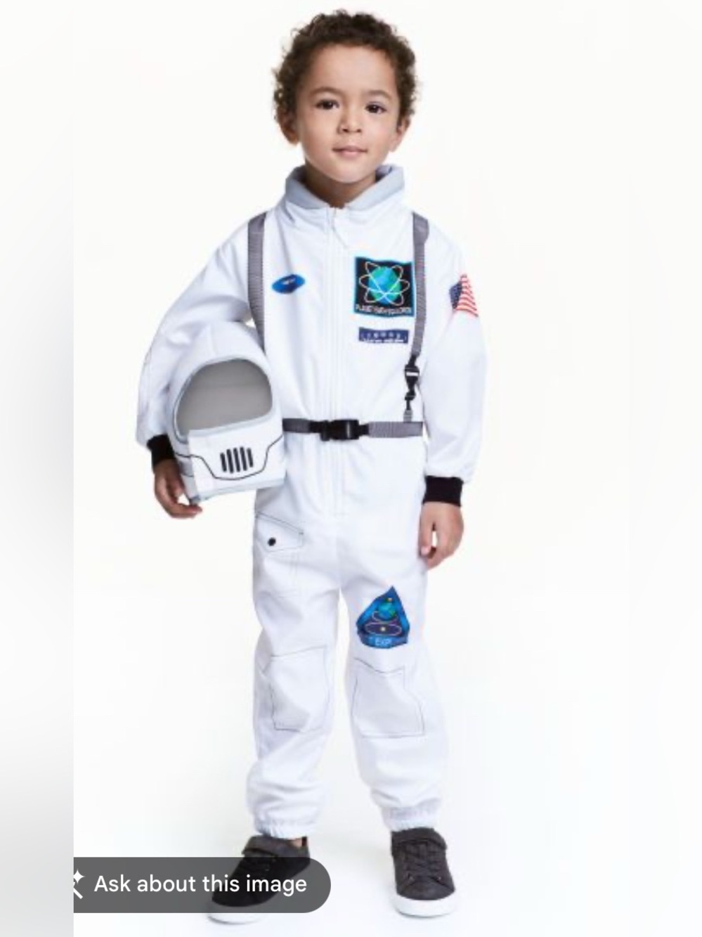 🚀 H&M Kids NASA Astronaut Jumpsuit & Soft Helmet Hood 2-Piece Set EUC 🚀